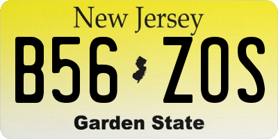 NJ license plate B56ZOS
