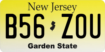 NJ license plate B56ZOU