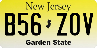 NJ license plate B56ZOV