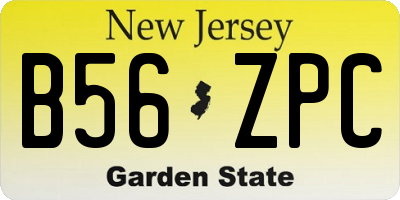 NJ license plate B56ZPC
