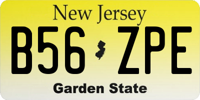 NJ license plate B56ZPE