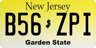 NJ license plate B56ZPI