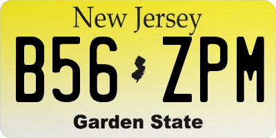 NJ license plate B56ZPM