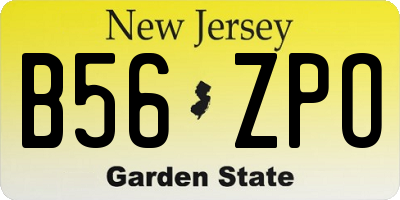 NJ license plate B56ZPO