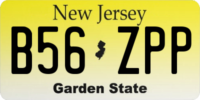 NJ license plate B56ZPP