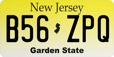 NJ license plate B56ZPQ