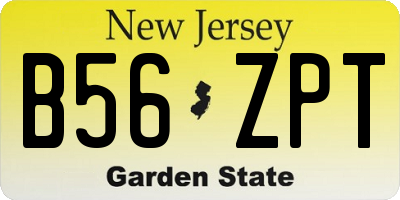 NJ license plate B56ZPT