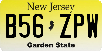 NJ license plate B56ZPW