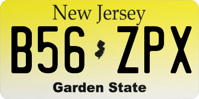 NJ license plate B56ZPX