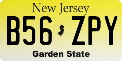 NJ license plate B56ZPY