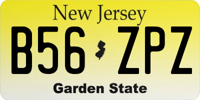 NJ license plate B56ZPZ