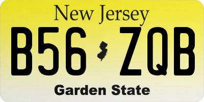 NJ license plate B56ZQB