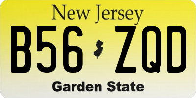 NJ license plate B56ZQD