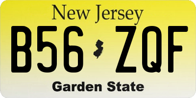 NJ license plate B56ZQF