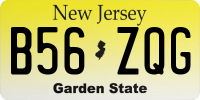 NJ license plate B56ZQG