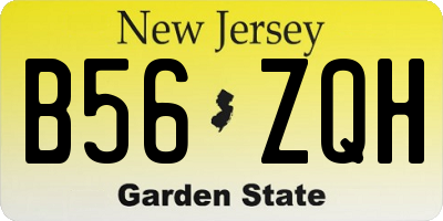 NJ license plate B56ZQH