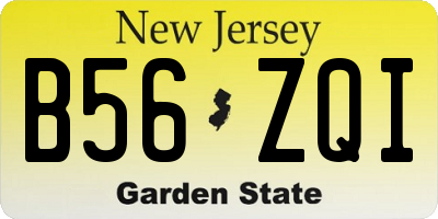 NJ license plate B56ZQI