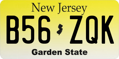 NJ license plate B56ZQK