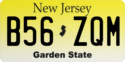 NJ license plate B56ZQM
