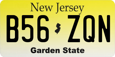 NJ license plate B56ZQN