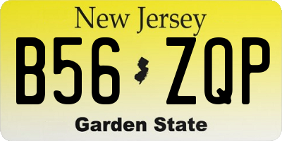 NJ license plate B56ZQP