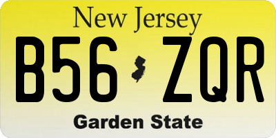 NJ license plate B56ZQR
