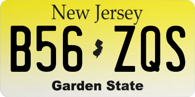 NJ license plate B56ZQS