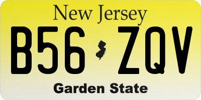 NJ license plate B56ZQV