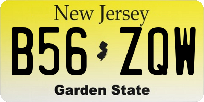 NJ license plate B56ZQW