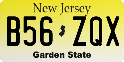 NJ license plate B56ZQX
