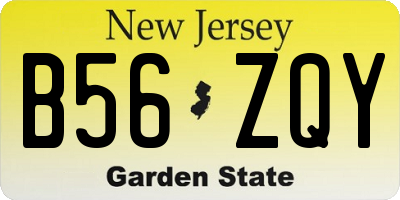 NJ license plate B56ZQY