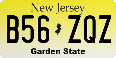 NJ license plate B56ZQZ
