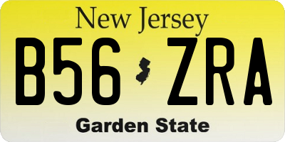 NJ license plate B56ZRA