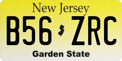 NJ license plate B56ZRC