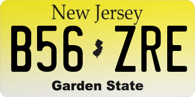 NJ license plate B56ZRE