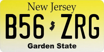 NJ license plate B56ZRG