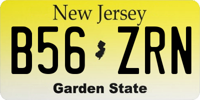 NJ license plate B56ZRN