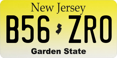 NJ license plate B56ZRO