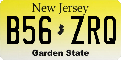 NJ license plate B56ZRQ