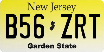 NJ license plate B56ZRT