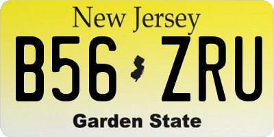 NJ license plate B56ZRU