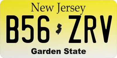 NJ license plate B56ZRV