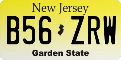 NJ license plate B56ZRW