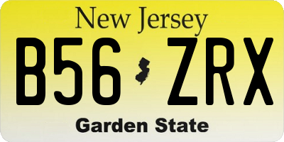 NJ license plate B56ZRX