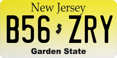 NJ license plate B56ZRY