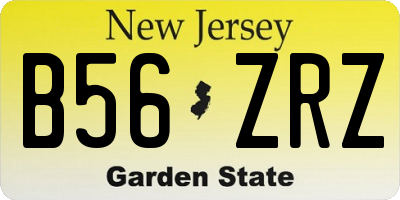 NJ license plate B56ZRZ