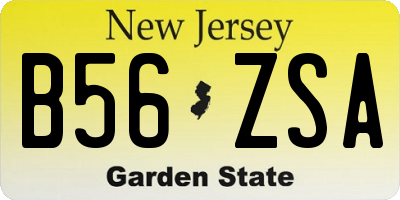 NJ license plate B56ZSA