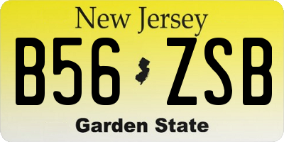 NJ license plate B56ZSB