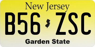 NJ license plate B56ZSC