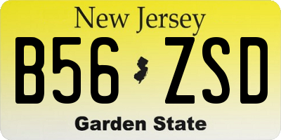 NJ license plate B56ZSD